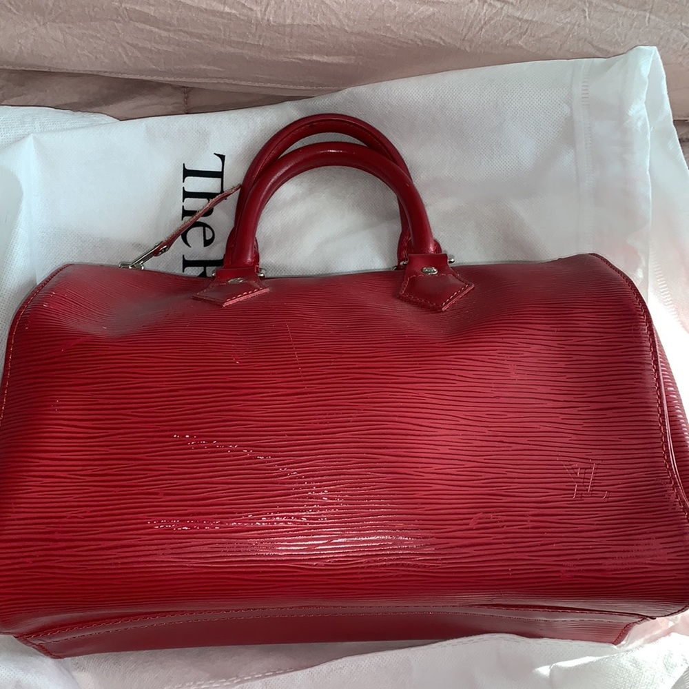 Louis Vuitton Red Epi Speedy 25